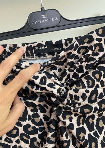 Leopar Desenli Uzun Drapeli Kadın Etek - Görsel 4