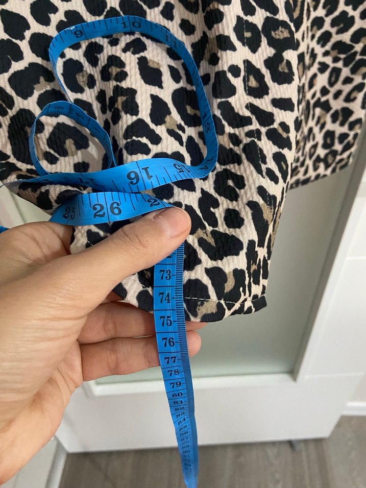 Leopar Desenli Uzun Drapeli Kadın Etek - Görsel 5