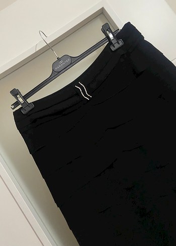 Siyah Pilili Midi Kalem Etek - Görsel 2