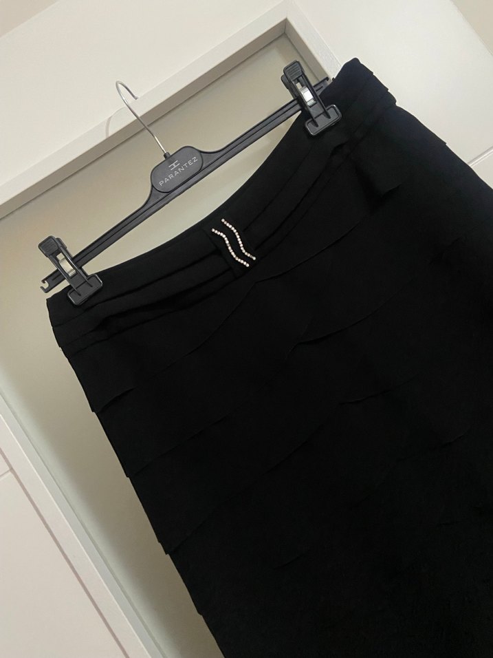 Siyah Pilili Midi Kalem Etek - Görsel 2