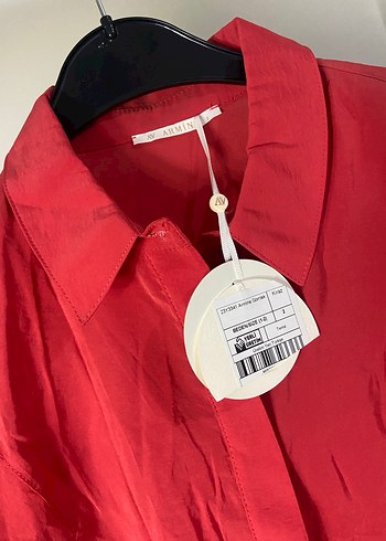 Nar Çiçeği Keten Mini Gömlek - Görsel 2