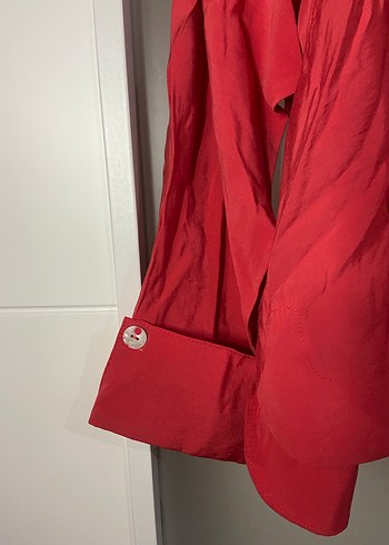 Nar Çiçeği Keten Mini Gömlek - Görsel 3