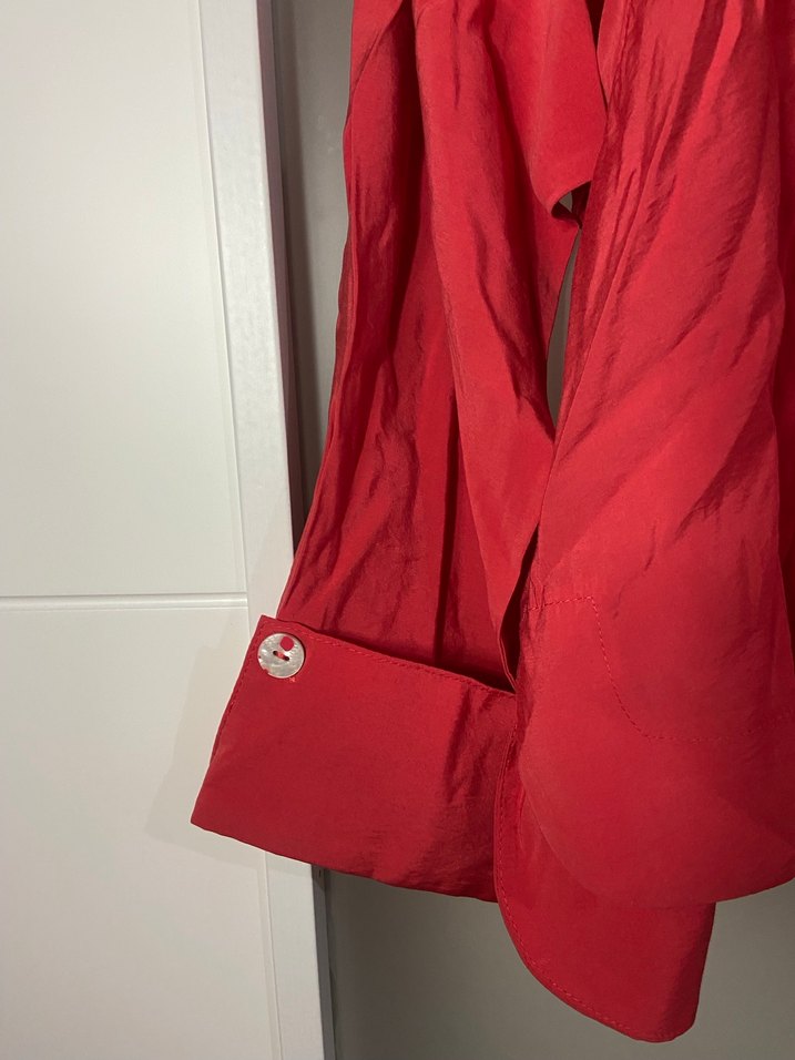 Nar Çiçeği Keten Mini Gömlek - Görsel 3