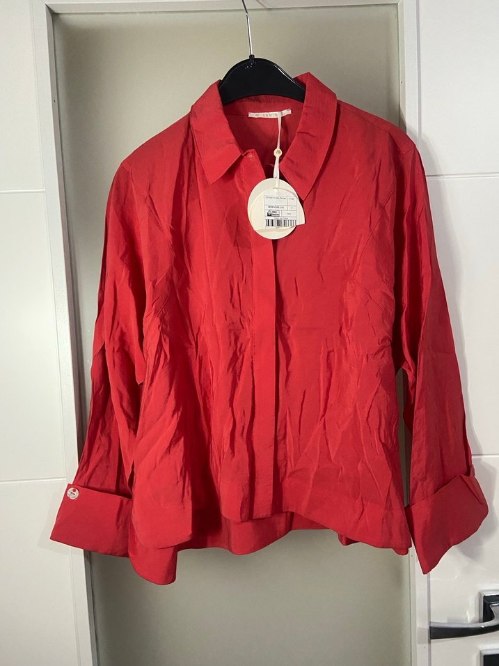 Nar Çiçeği Keten Mini Gömlek - Görsel 4