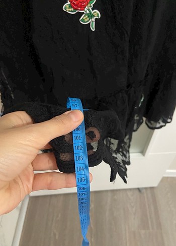 Dantel İşlemeli Siyah Kısa Gece Elbisesi - Görsel 6