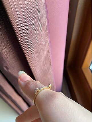 Accessorize Kedi kulaklı ve taşlı yüzük
