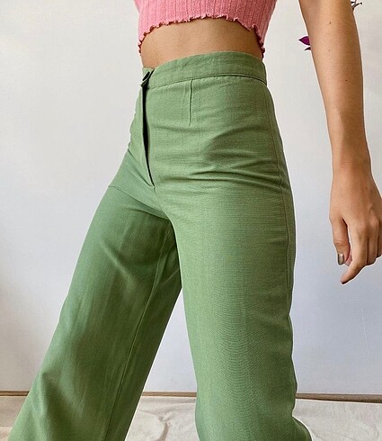 Vintage yüksek bel geniş paça pantolon