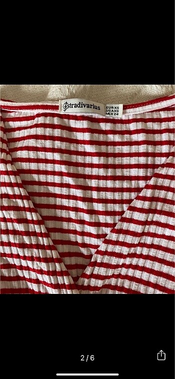Stradivarius Lolita çizgili bluz crop