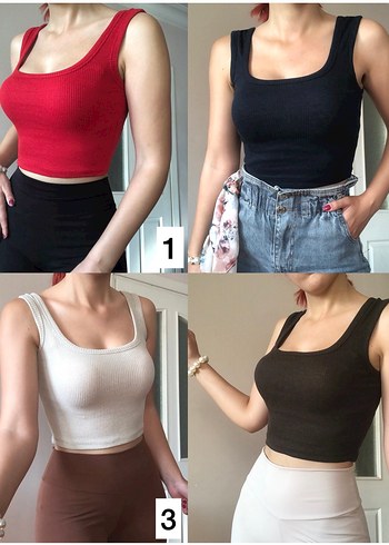 Kadın Fit Kolsuz Crop Top - Görsel 2