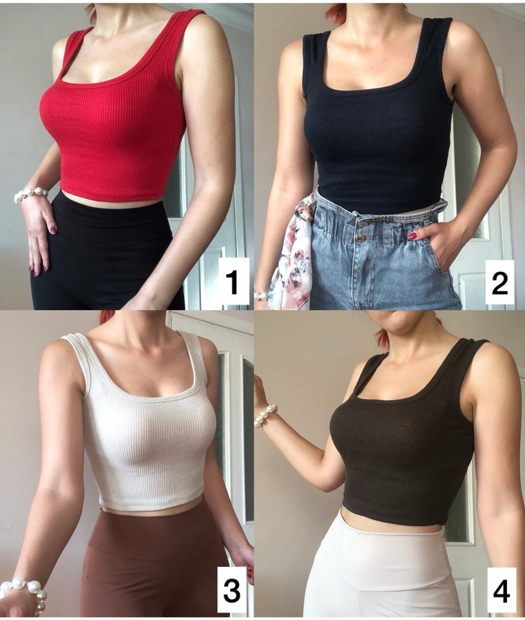 Kadın Fit Kolsuz Crop Top - Görsel 2