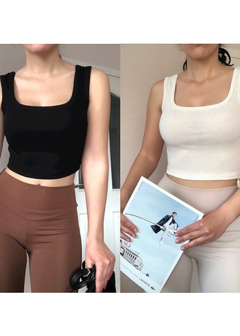 Zara Siyah ve Beyaz Kadın Atlet 2'li