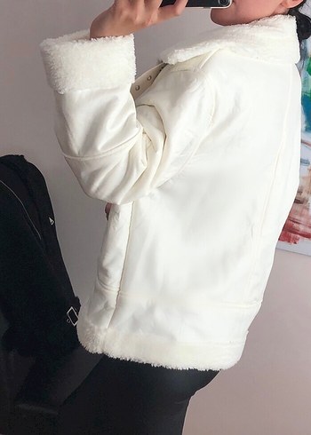 İçi tüylü deri mont - Görsel 4