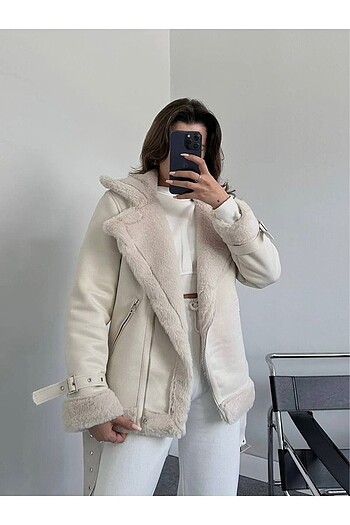 İçi peluş süet mont