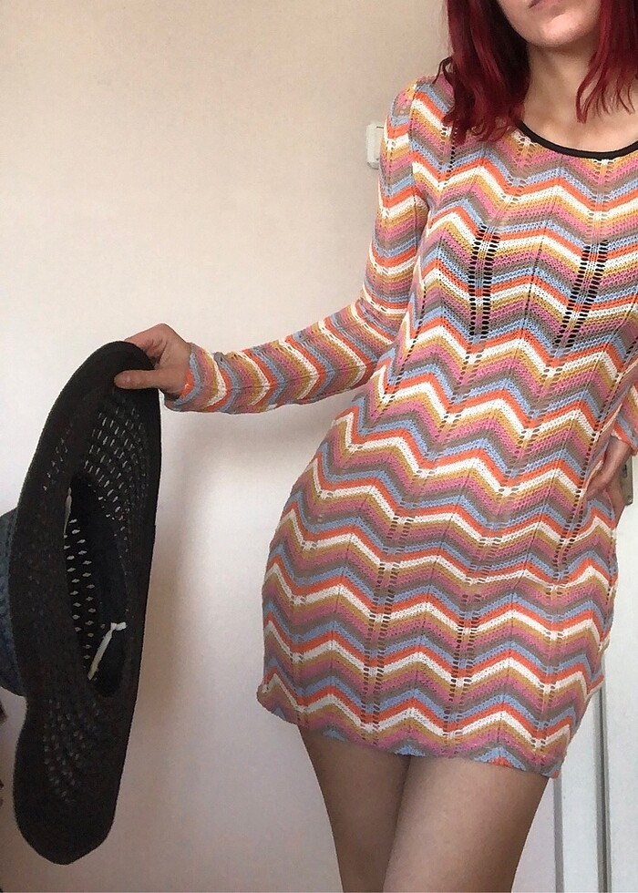 Ajurlu örme plaj elbisesi - Görsel 5