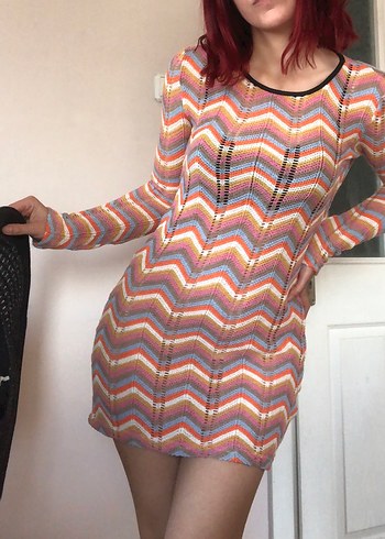 Çizgili plaj elbisesi - Görsel 3