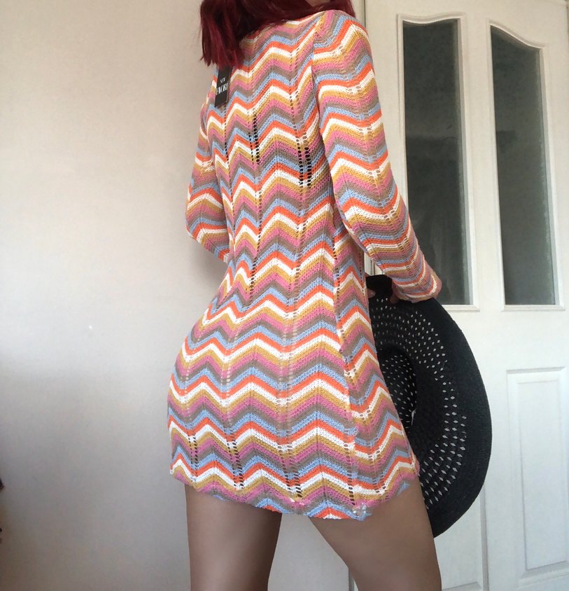 Çizgili plaj elbisesi - Görsel 4