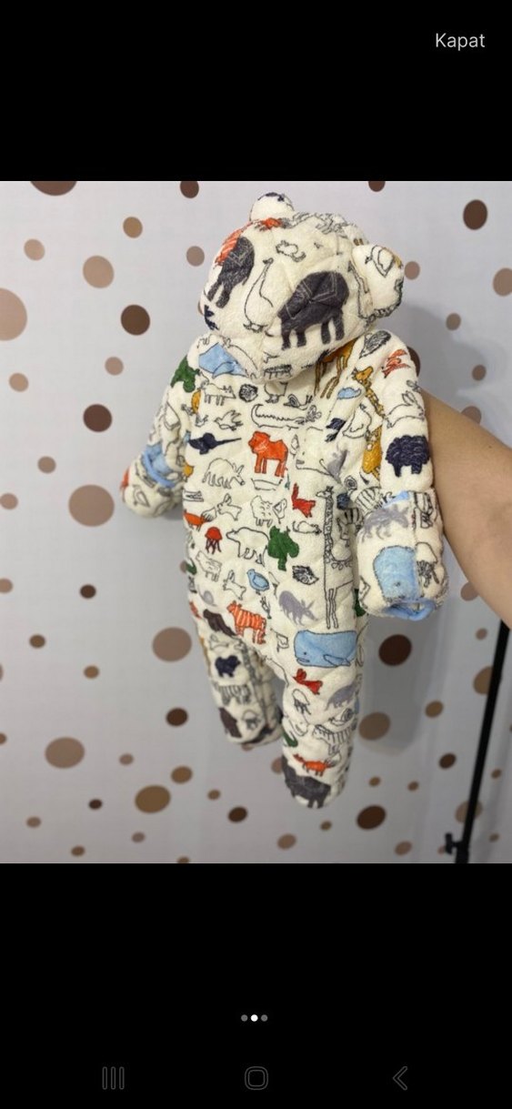 Bebek Erkek Çok Renkli Baskılı Polar Tulum - Görsel 2