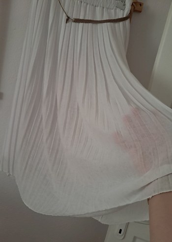 Beyaz Piliseli Uzun Etek - Görsel 6