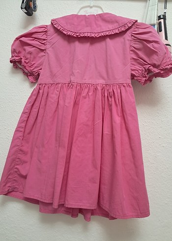 Pembe Kız Çocuk Fırfırlı elbise - Görsel 5