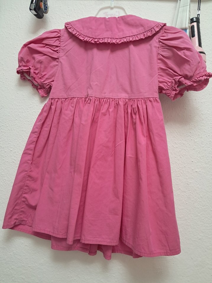 Pembe Kız Çocuk Fırfırlı elbise - Görsel 5