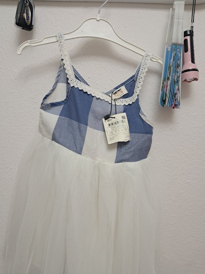 Kız Çocuk Beyaz Dantelli Pamuklu Elbise - Görsel 2