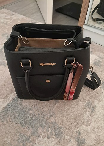 Siyah Deri Kadın Omuz Çantası - Görsel 7