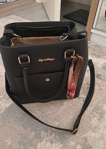 Siyah Deri Kadın Omuz Çantası - Görsel 8