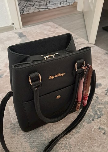 Siyah Deri Kadın Omuz Çantası - Görsel 10