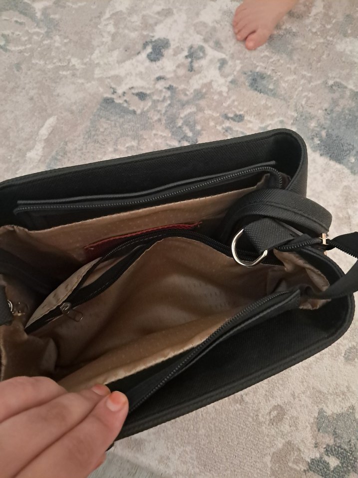 Siyah Deri Kadın Omuz Çantası - Görsel 2