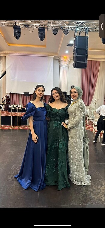 l Beden yeşil Renk Yeşil uzun abiye elbise