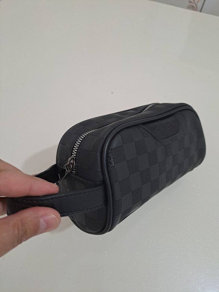 Siyah Kareli cüzdan el Çantası - Görsel 5