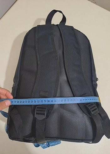 Renkli Baskılı Fermuarlı Siyah Sırt Çantası - Görsel 7