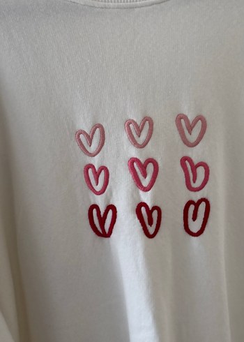 Pamuklu Beyaz Kadın Sweatshirt - Görsel 2