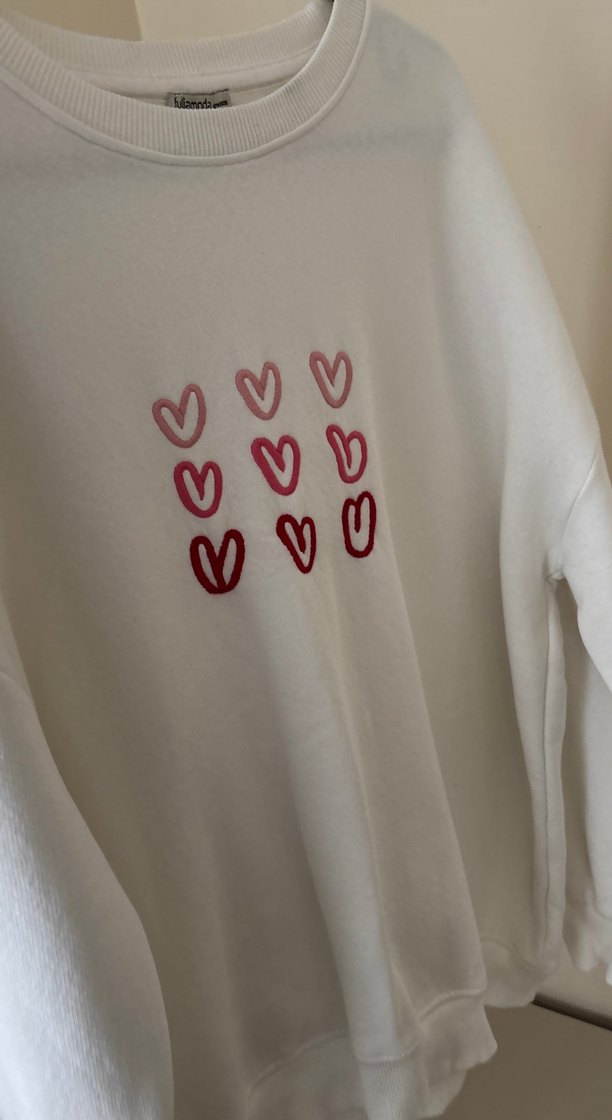 Pamuklu Beyaz Kadın Sweatshirt - Görsel 4
