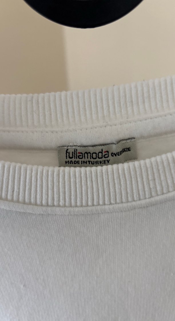 Pamuklu Beyaz Kadın Sweatshirt - Görsel 3