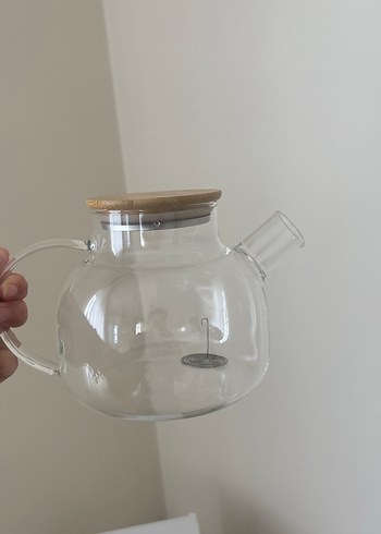 Bambu Kapaklı Cam Demlik - Görsel 2