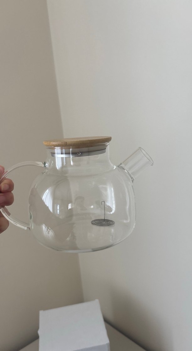 Bambu Kapaklı Cam Demlik - Görsel 2