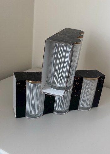 Altın Kenarlı İnce Çizgili 6'l Bardak Seti - Görsel 2