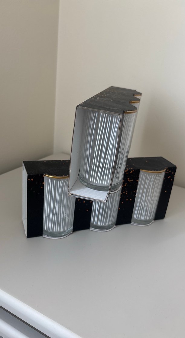 Altın Kenarlı İnce Çizgili 6'l Bardak Seti - Görsel 2