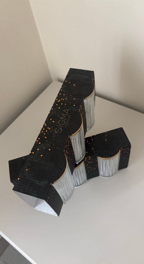 Altın Kenarlı İnce Çizgili 6'l Bardak Seti - Görsel 3