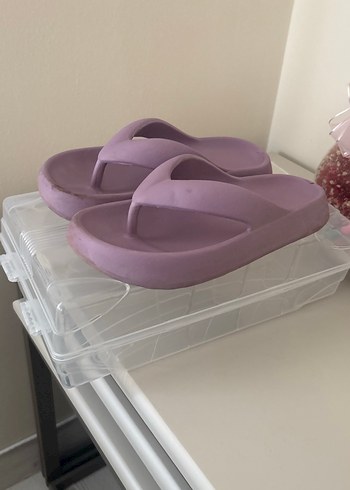 Mor Platform Topuklu Kadın Terlik - Görsel 3