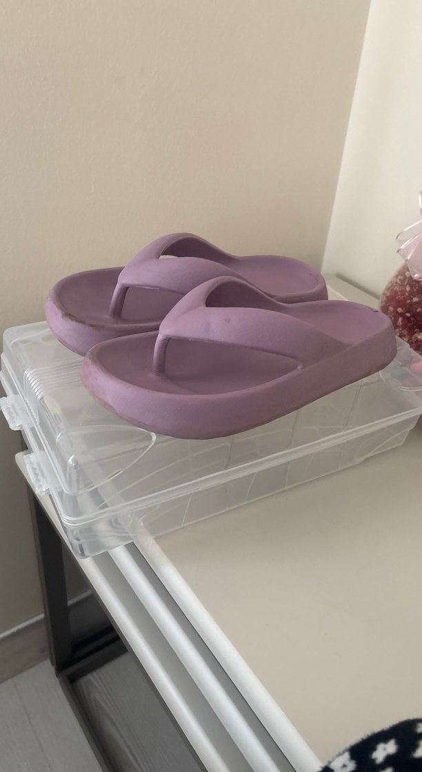 Mor Platform Topuklu Kadın Terlik - Görsel 3