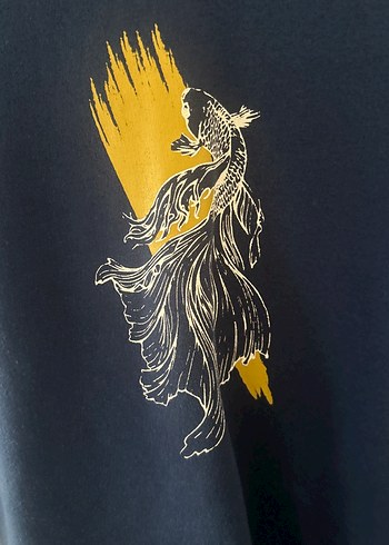 Mavi Baskılı Kapüşonlu Kadın Sweatshirt - Görsel 2