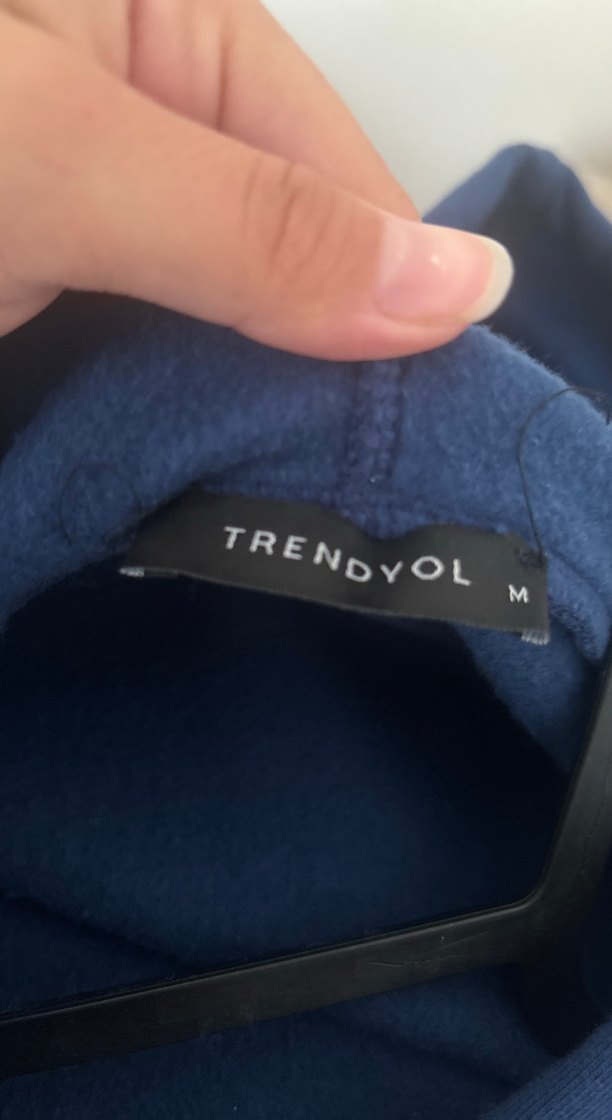 Mavi Baskılı Kapüşonlu Kadın Sweatshirt - Görsel 3