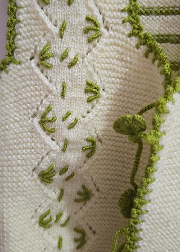 Nakışlı Bohem Kız Çocuk Triko Yelek - Görsel 5