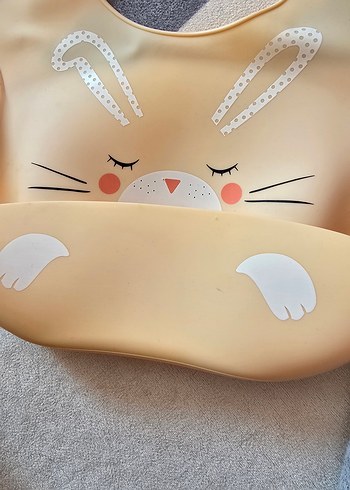 Bej Baskılı Bebek Mama Önlüğü - Görsel 5