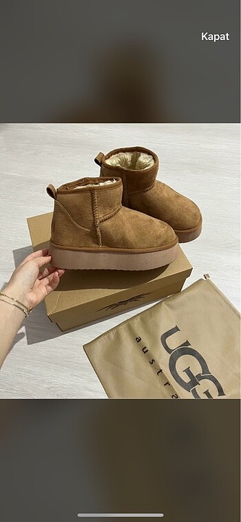 40 Beden kahverengi Renk Ugg ultra mini platform
