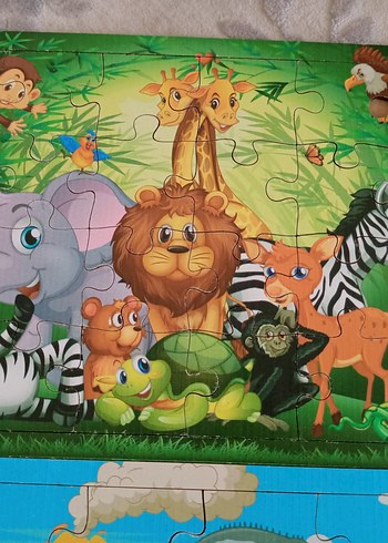 Diğer Çocuklar için Renkli 4'lü Puzzle Seti