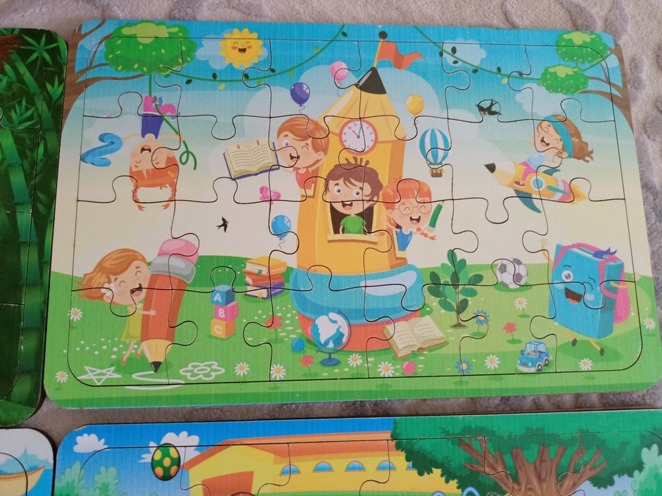 Çocuklar için Renkli 4'lü Puzzle Seti - Görsel 5