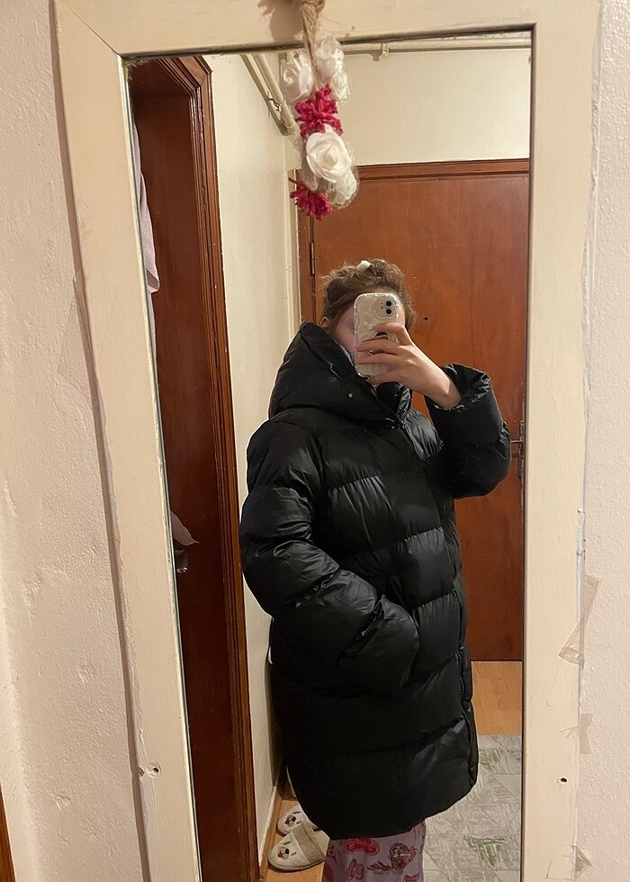 Siyah uzun mont - Görsel 2